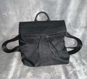 Botkier New York Trigger Mini Nylon and Leather Backpack Black